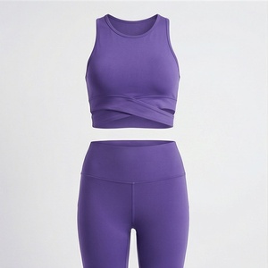 Custom Seamless Two Piece Womens Yoga Set Active Fitness Sports Wear Solid <b>Pattern</b> <b>Legging</b> Brand Gym Activewear Gears - Product Image 1