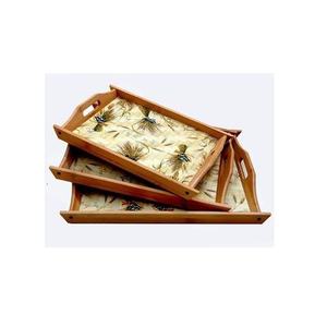 Eco Friendly Wooden Serving <b>Storage</b> <b>Tray</b> With Floral Print Coffee Breakfast Decorative Food Serving <b>Tray</b> For Home Kitchen Cafes - Product Image 5