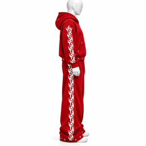 Survêtement Streetwear Homme Personnalisé avec Logo Brodé et Strass, en Molleton 100% Coton Épais, En Stock AMSEC - Product Image 6