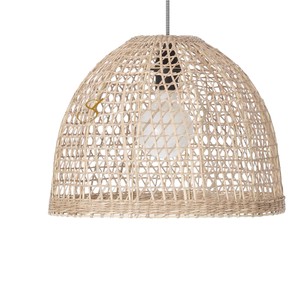 Natural Rattan Lampshade Handwoven Dome Pendant <b>Light</b> <b>Shade</b> Hollow Out <b>Wicker</b> Hanging Lamp Cover for Restaurant Dining Room - Product Image 4