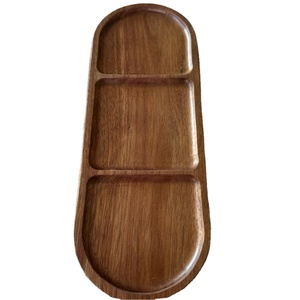 ถาดเสิร์ฟไม้เนื้ออะคาเซียแท้ 3 ช่อง ขายดี ถาดตกแต่งและใส่ขนม คุกกี้ สำหรับตกแต่งบ้าน - Product Image 1