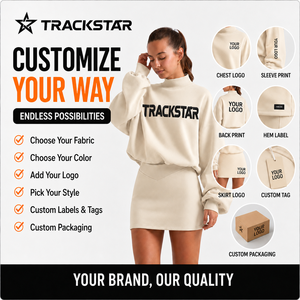 เสื้อสเวตเชิ้ตคอกลมทรงโอเวอร์ไซส์สำหรับผู้หญิงจาก TRACKSTAR INDUSTRY พร้อมตัวอักษรสีชมพูแบบ TAILGATING ปักลายแบบกำหนดเองสำหรับฤดูใบไม้ร่วง - Product Image 2