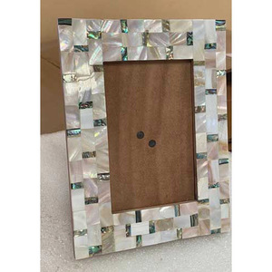 Handcrafted Mother of Pearl Photo <b>Frame</b> Wholesale <b>White</b> Mosaic MOP Picture <b>Frame</b> Tabletop Display Premium Custom Home Decoration - Product Image 3