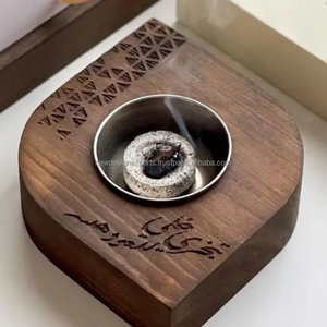 Quemador de incienso árabe de madera de diseño increíble, Soporte redondo de incienso de madera para el hogar, Hotel, restaurante, meditación, diseño Simple - Product Image 2