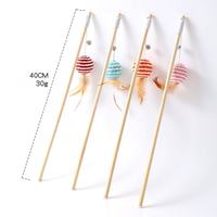 Jouet pour chat, baguette interactive à plumes, jouet souris pour chat, jouet en bois pour l'entraînement et l'exercice des chats, 18 styles
