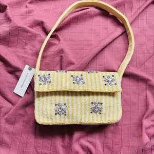 Sac à bandoulière en toile avec perles de verre, esthétique rose, pour essentiels quotidiens, pochette de maquillage pour femme, sac à rabat, sacoche bandoulière - Product Image 5
