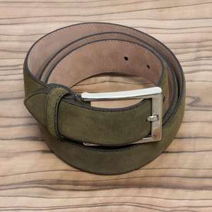 OEM/ODM <b>Men</b> Suede Leather <b>Belt</b> with Buckle <b>Brown</b> | Custom Sizes Available | Divine International - Product Image 2