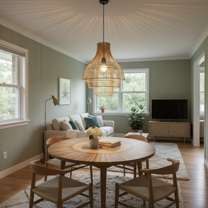 Eco Friendly Rattan Lampshade Handmade <b>Light</b> Shade Boho Hanging Lamp <b>Cover</b> Customized Home Decor Lighting Hotel Cafe Restaurant - Product Image 4