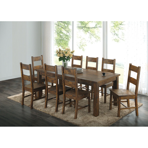 Ensemble de salle à manger en bois rustique, 8 chaises à dossier en échelle, finition antique durable, meubles pour la maison - Product Image 2