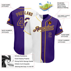 Prêt à expédier – Maillot de baseball 100 % polyester 140 g/m² respirant, t-shirt uni avec broderie de logo, maillot d'équipe vierge - Product Image 2