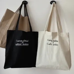 Bolsas de Compras de Lona Resistente al por Mayor, Bolsa de Mano de Algodón Natural con Logotipo Personalizado - Product Image 4