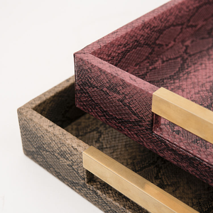 Bandeja de Madera MDF con Asa, Diseño de Piel de Serpiente, Bandeja de Madera de Dos Piezas con Certificado - Product Image 3