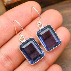 Pendientes únicos con piedras preciosas de iolita, plata de ley 925, hechos a mano, joyería espiritual atractiva, pendientes para mujer, regalo para el Día de Acción de Gracias - Product Image 4
