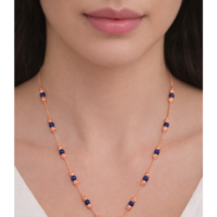 Collier à chaîne perlée Namivaa avec perles de cristal bleues, bijoux élégants pour femmes, cadeau tendance à porter au quotidien