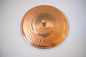 Heat Resistant for Gas and Induction Cooker Hammered Copper Soup <b>Pot</b> with <b>Lid</b> Double Handle Vintage Design - Product Image 6