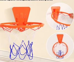 Orange <b>Door</b> Mount Basketball Hoop with <b>Net</b> and Ball Size 7 Indoor Training Toy for Kids and Adults - Product Image 6