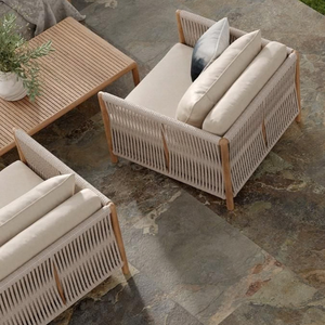 Juego de Sofás Modernos para Sala de Estar en Tela de Lino con Estructura de Madera Sólida, Cojines Extraíbles y Espuma Convertible para Apartamentos, OEM Disponible - Product Image 5