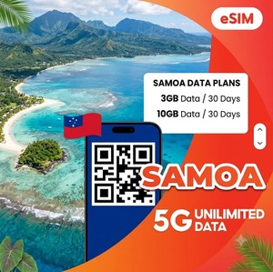 Tarjeta SIM Electrónica Samoa 3GB 5GB 10GB 30 Días Plan de Datos 4G 5G para Viajes Entrega Instantánea por Correo Electrónico con Código QR - Product Image 1