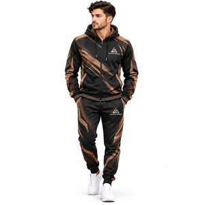 Conjunto de Chándal Sublimado de Diseño Personalizado para Hombre, Ropa Deportiva Personalizada, Chaqueta con Cremallera Completa y Pantalones, Conjuntos al por Mayor OEM - Product Image 2