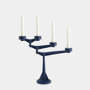 Modern Sand <b>Textured</b> 4 Arm Candelabra Contemporary Metal Design For Luxury Home Decor And Events Durable <b>Powder</b> Coating Finish - Product Image 6