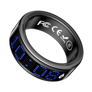 Anillo Inteligente de Acero con Pantalla, Recordatorio de Llamadas, Cargador Inalámbrico IP68, Monitor de Salud y Ejercicio, Control por Aplicación, para Hombres y Mujeres Musulmanes - Product Image 3