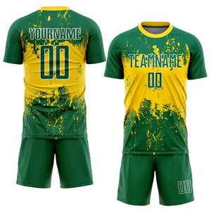Conjuntos de Uniformes de Fútbol Unisex, Camisetas Personalizadas, Kits de Fútbol con Nombre y Números del Equipo Personalizados, Secado Rápido, 100% Poliéster, Proveedor de Pakistán - Product Image 1