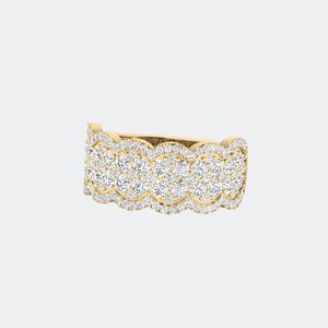 2.00CTW Round Cut Cluster Set Double Row <b>Statement</b> <b>Ring</b> - Product Image 4