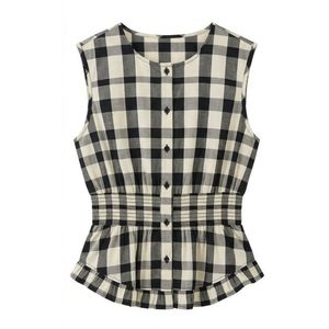 Blusa Cruzada Negra Personalizada para Mujer, Sin Mangas, Cuello Alto, Lazo Delantero, Dobladillo Asimétrico, Top Elegante y Minimalista - Product Image 5