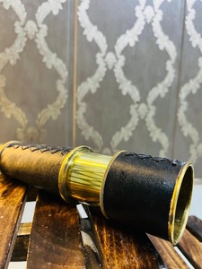 Telescopio náutico victoriano de cuero y latón vintage |   Modelo de Artesanía Antigua del Mundo (Pulido, Aprox. 18 Pulgadas, 4 Pliegues) - Product Image 4