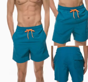 <b>Mens</b> Solid Color Board Shorts Quick Dry Drawstring Casual Swim <b>Trunks</b> with Pockets Mid Waist Short Length - Product Image 5