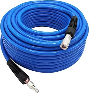 Manguera de Aire de PVC de 3/8 Pulgadas por 100 Pies, 300 PSI, Resistente, Ligera y Antitorsión, con Conector Rápido Industrial de 1/4 de Pulgada - Product Image 1