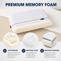 Oreiller en mousse à mémoire de forme de haute qualité, doux, ergonomique, haute densité, pour chambre d'amis, qualité hôtelière, confort quotidien, sommeil et repos