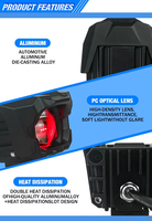 LIUHJG IP65 - Faro Antiniebla LED Cuadrado para Motocicleta, Luz Auxiliar de 12 V-80 V, Luces Antiniebla Liu Hjg para Moto