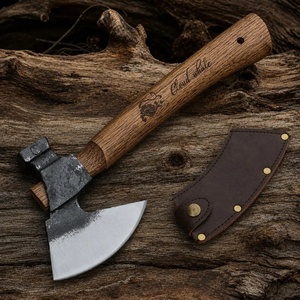 Hache de camping artisanale en acier forgé A&M ENTERPRISES avec manche en bois et étui en cuir, haches de survie - Product Image 6
