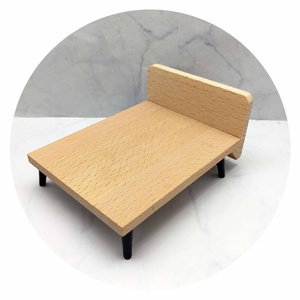 1:12ขนาดเล็กทันสมัยเตียงคู่สำหรับทุกเพศเฟอร์นิเจอร์ของเล่นสำหรับตกแต่งบ้านตุ๊กตา - Product Image 1