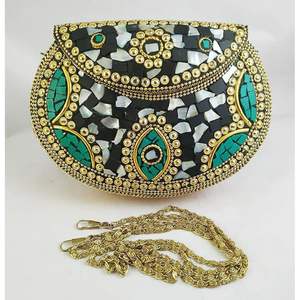 Luxury Antique <b>Silver</b> Finish Evening <b>Clutch</b> for Women Crystal Fashion Accessories - Product Image 5