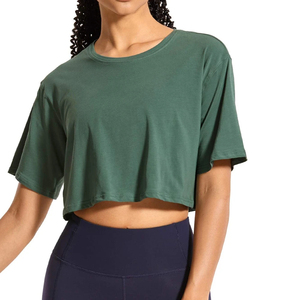 Camisetas Cortas de Verano Personalizadas de Algodón, Blancas, Lisas, de Corte Regular, Deportivas, Transpirables, para Gimnasio, Personalizadas para Mujer - Product Image 6