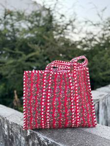 Women's Cotton Quilted Shoulder Bag – Trendy <b>Soft</b> Padded <b>Handbag</b> with Spacious Storage, Comfortable Strap Bag - Product Image 5