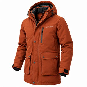 Best Style <b>Men's</b> Reversible <b>Parka</b> Jacket Waterproof <b>Winter</b> <b>Coat</b> Hooded Collar Thick Cotton Filling Plus Size Design Wholesale - Product Image 5