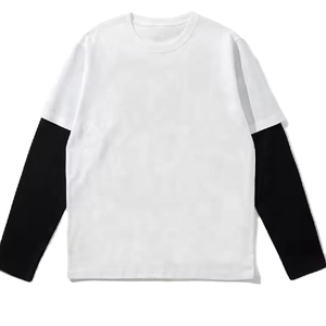 เสื้อยืดแฟชั่นสองชั้น ดีไซน์ทันสมัย ผ้าใส่สบาย สำหรับผู้ชายและผู้หญิง สวมใส่สบายๆ ทุกวัน สไตล์สตรีทแวร์ - Product Image 2