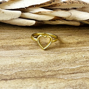 New Arrival Design Heart <b>Ring</b> <b>Dainty</b> Brass <b>Rings</b> Women 18k Gold Plated Minimalist Love Band Geometric Jewelry Wholesale/OEM/ODM - Product Image 6