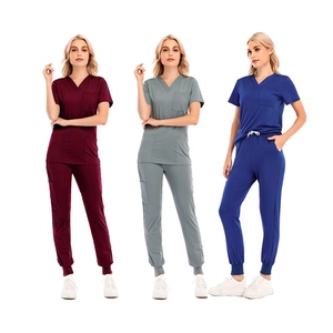 Conjunto de Uniforme Médico para Hombre, Cuello en V, Color Morado, Algodón y Poliéster, Pantalones de Uniforme Hospitalario - Product Image 6