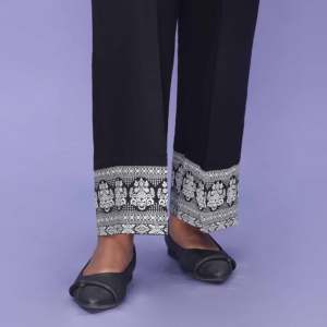 PW4518กางเกงสตรีแบบพอดีตัวสีดำ cambric - Product Image 3