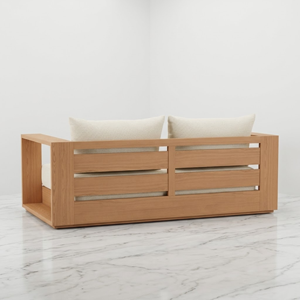 Sofás de Jardín, Conjunto de Sofás de Madera de Teca para Exteriores, Sofá de Patio, Sofá de Ocio Resistente a la Intemperie, Sofá Seccional de Madera de Teca para Jardín - Product Image 4