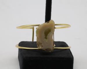 Bracelets manchette Druzy en argent allemand, bracelet manchette ouvert réglable en pierre Druzy, bijoux fantaisie en pierres précieuses pour femme - Product Image 1