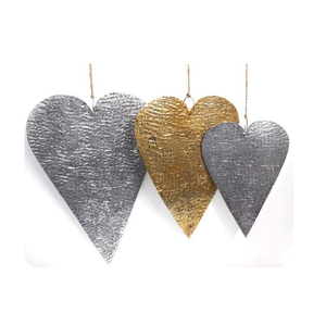 Adornos Colgantes de Corazón de Metal Hechos a Mano, Ecológicos y Duraderos, Lazos Decorativos Texturizados, Decoración Festiva para Bodas y Eventos - Product Image 6