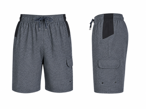 <b>Men</b> Gray Knitted Board Shorts With Drawstring Waist And Side Pockets Quick Dry Swim <b>Trunks</b> - Product Image 2