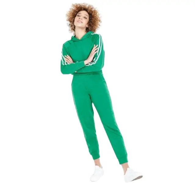 Premium quality comfortable women fitness stylish green tracksuit custom made fashion beauty sweat suit