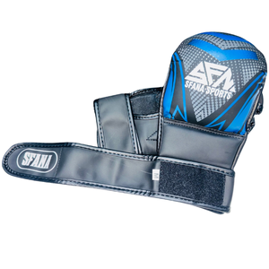 Guantes de Sparring MMA con Logotipo Personalizado, de Cuero PU, Correa de Muñeca Ajustable, Ligeros, para Entrenamiento al Aire Libre, con Palma Abierta - Product Image 4