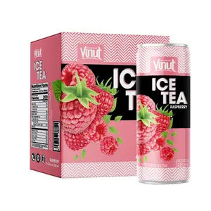 Caixa de bebidas de refrigerante carbonado 250ml, 4 latas de chá de gelo, framboesa, suco, fornecedor, melhor preço de alta qualidade natural